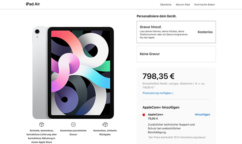 iPad Air Preis 2020